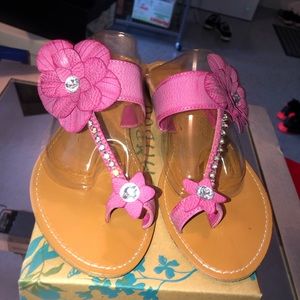 Pink flower sandals